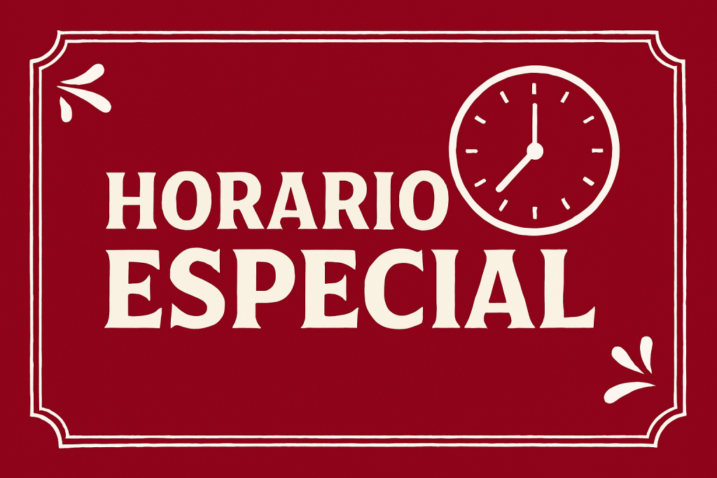 Horario especial Lunes 06 de abril&nbsp;2026
